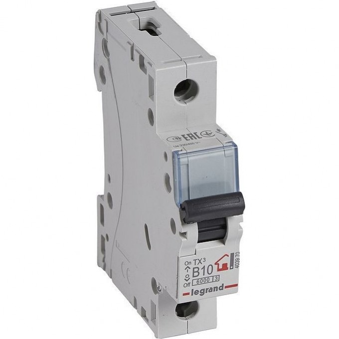Автоматический выключатель LEGRAND TX³ 6000 6 кА тип B 1П 230/400 В 10А 1 модуль белый 403970