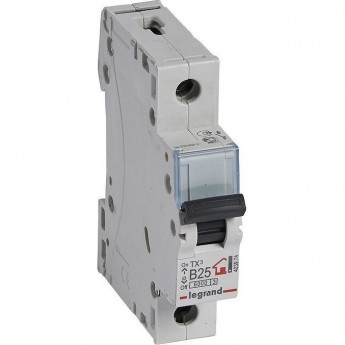 Автоматический выключатель LEGRAND TX³ 6000 6 кА тип B 1П 230/400 В 25А 1 модуль белый Автоматический выключатель LEGRAND TX³ 6000 6 кА тип B 1П 230/400 В 25А 1 модуль белый