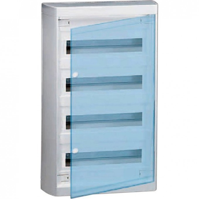 Накладной распределительный щит LEGRAND Nedbox с прозрачной дверью 4 рейки х 12 (+1) модулей 601249