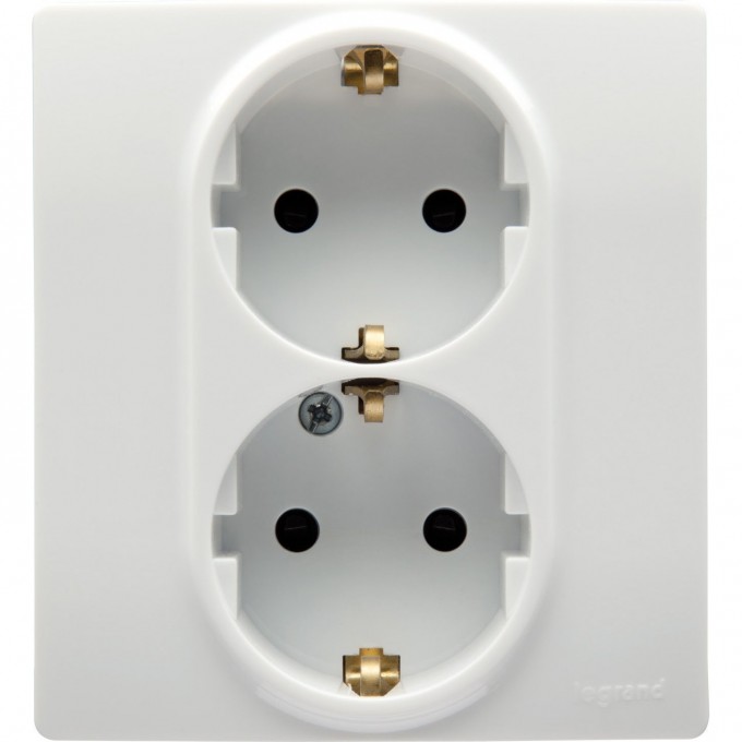 Розетка LEGRAND 2 x 2К+З немецкий стандарт 16 А 250 В Etika белый 672223