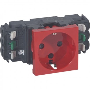 Розетка LEGRAND Mosaic 2К+3 для кабель-каналов, автоматические клеммы, с механической блокировкой, красный Розетка LEGRAND Mosaic 2К+3 для кабель-каналов, автоматические клеммы, с механической блокировкой, красный