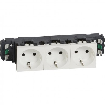 Розетка LEGRAND Mosaic 3х2К+3 для кабель-каналов, автоматические клеммы, белый Розетка LEGRAND Mosaic 3х2К+3 для кабель-каналов, автоматические клеммы, белый