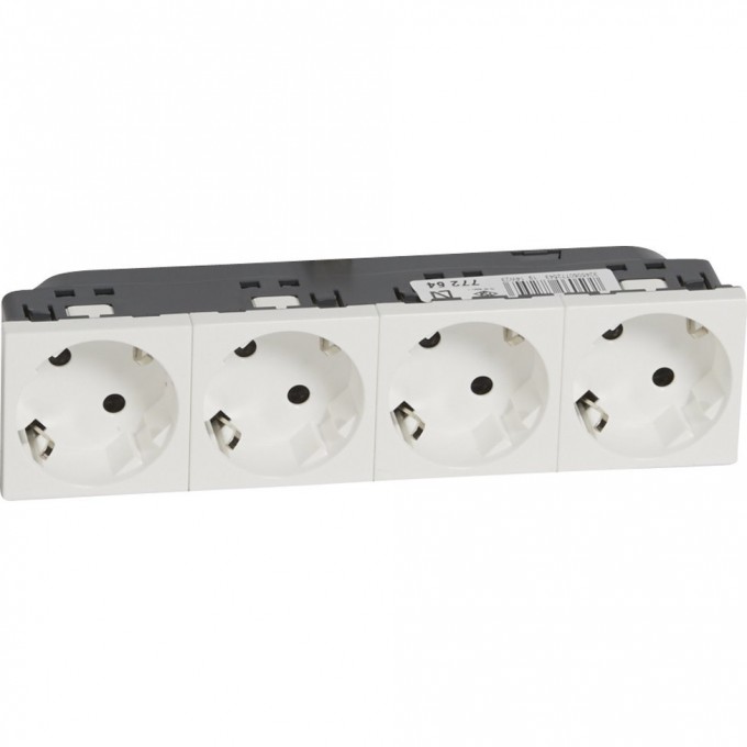 Розетка LEGRAND Mosaic 4Х2К+З под углом 45°, белый 77254
